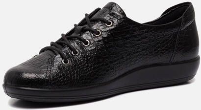 ECCO Soft 2.0 veterschoenen zwart Leer