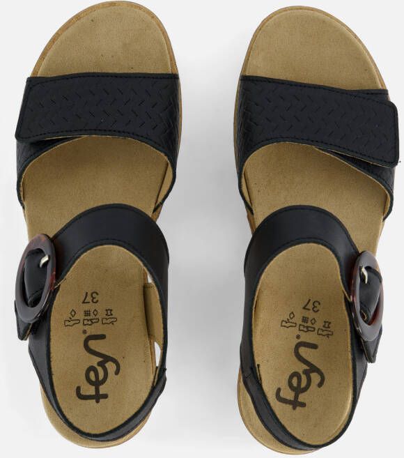 Feyn Mia 96 Sandalen zwart Leer