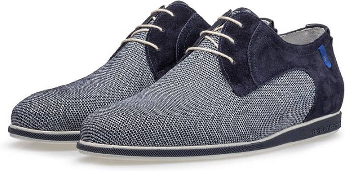 Floris van Bommel Veterschoenen blauw Suede 319407