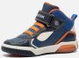 Geox J169CB Navy Orange Sneakers hoge sneakers - Thumbnail 4