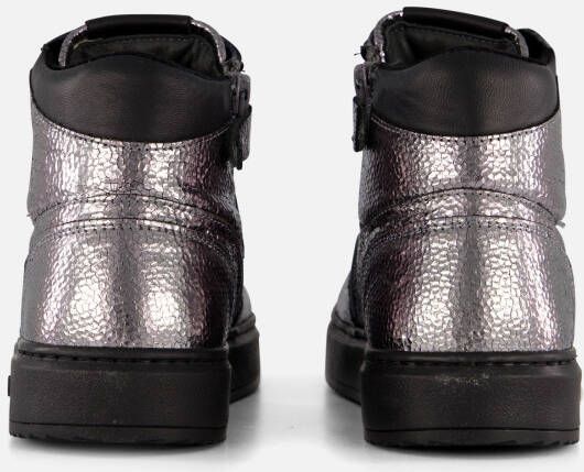 Hip hoge sneakers metallic zilver