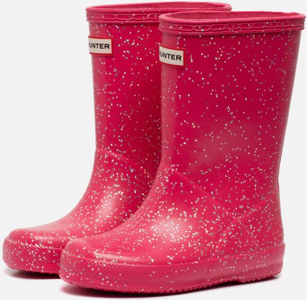 Hunter Glitter Regenlaarzen roze Rubber