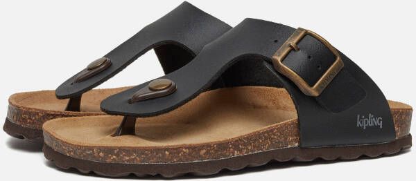 Kipling Juan 4 Sandalen zwart Leer