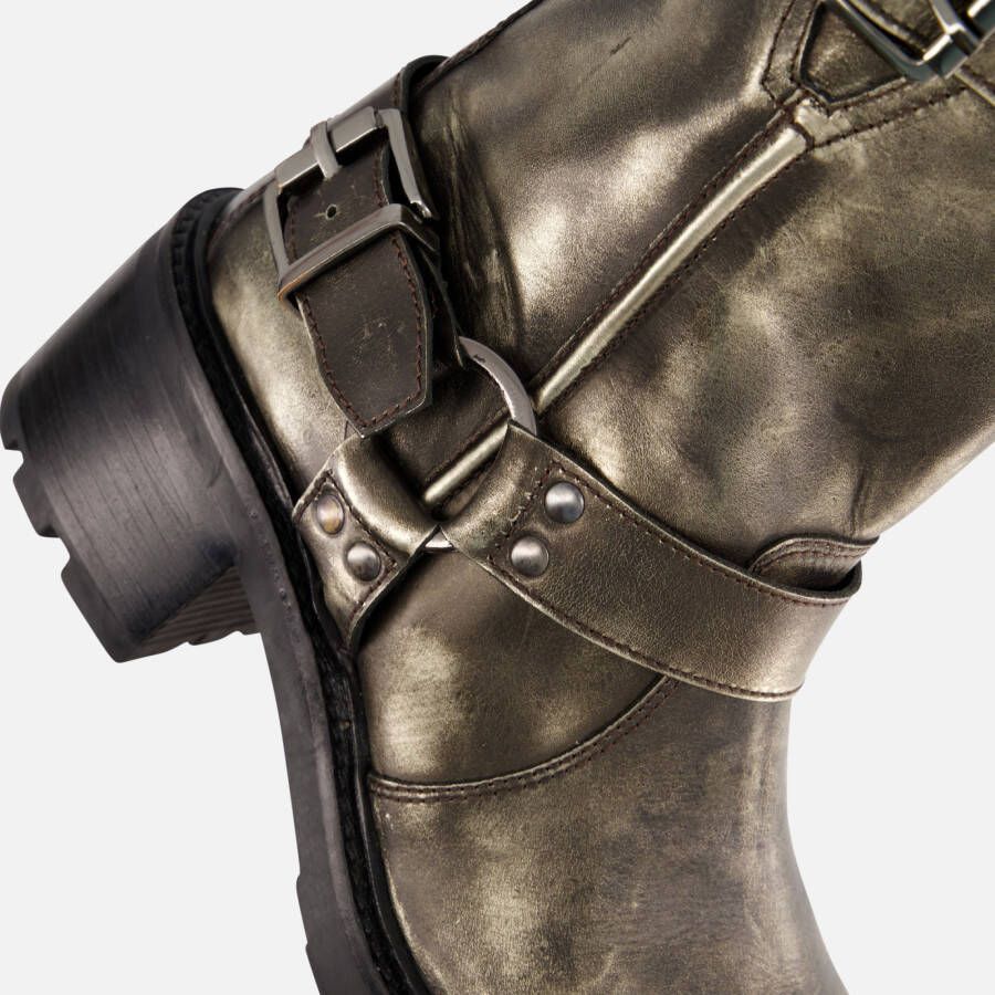 Lazamani Vintage Biker boots zilver Leer