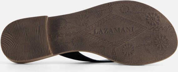 Lazamani Slippers Beads zwart Leer