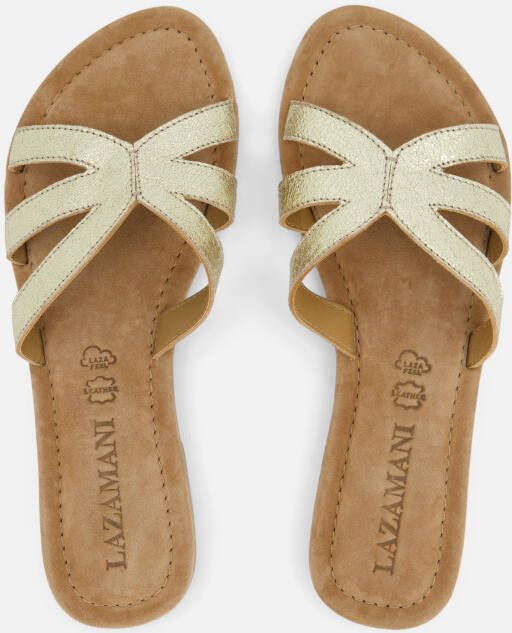 Lazamani Slippers goud Leer