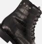 Linea zeta Croco Veterboots zwart Leer - Thumbnail 6