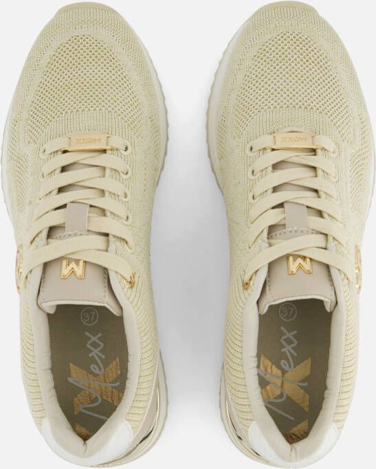 Mexx Gitte Glitter Sneakers beige Textiel