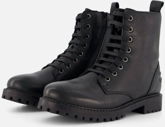 Muyters Veterboots zwart Leer