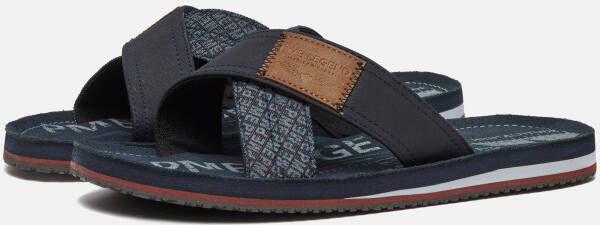 PME Legend Haig Slippers blauw Imitatieleer