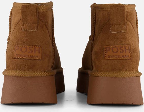 POSH by Poelman Gevoerde boots glitter cognac