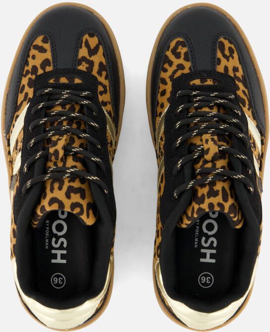 POSH by Poelman Leopard Sneakers zwart