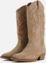 PS Poelman Cowboylaarzen taupe Suede Dames - Thumbnail 10