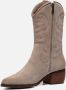 PS Poelman Cowboylaarzen taupe Suede Dames - Thumbnail 8