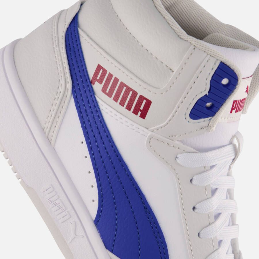 Puma Rebound v6 Mid Sneakers wit Imitatieleer