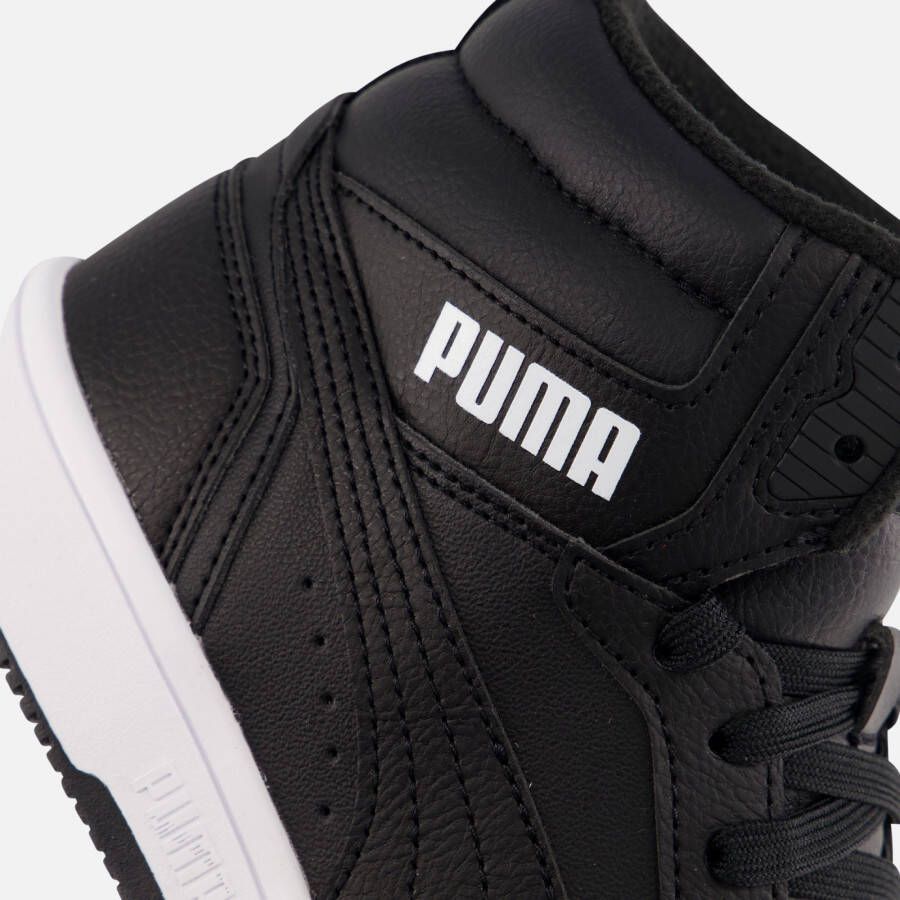 Puma Rebound v6 Mid Sneakers zwart Imitatieleer