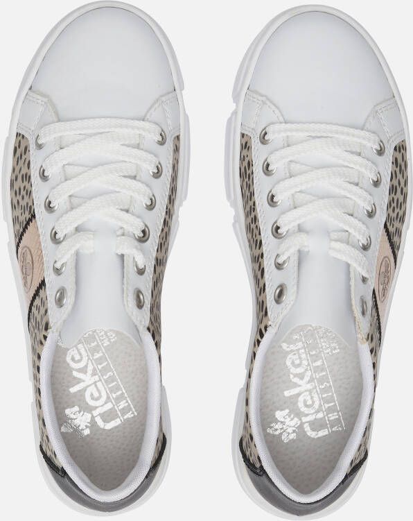 Rieker Print Sneakers wit Synthetisch