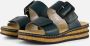 Rieker Petrol Kruis Geborduurde Slipper Green Dames - Thumbnail 9