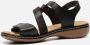 Rieker Comfortabele Zwarte Sandaal met Klittenbandsluiting Black Dames - Thumbnail 4