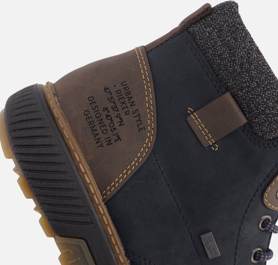 Rieker Veterboots blauw Nubuck