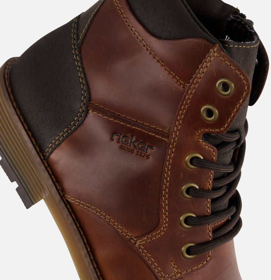 Rieker Veterboots cognac Leer