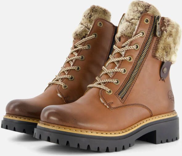 Rieker Veterboots cognac Synthetisch