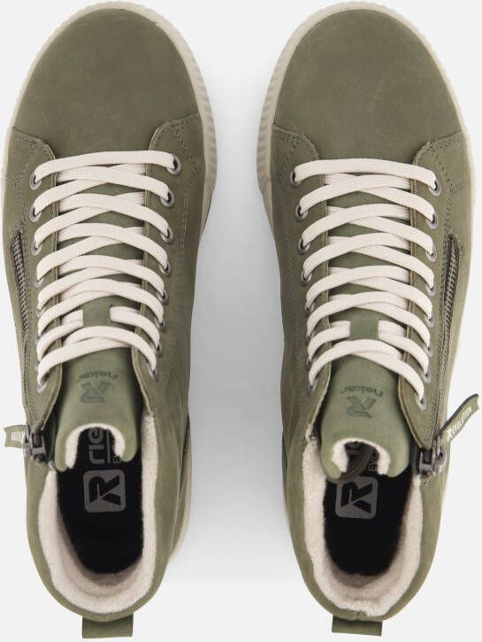 Rieker Veterboots groen Suede