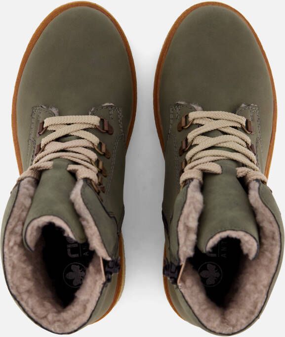 Rieker Veterboots groen Suede