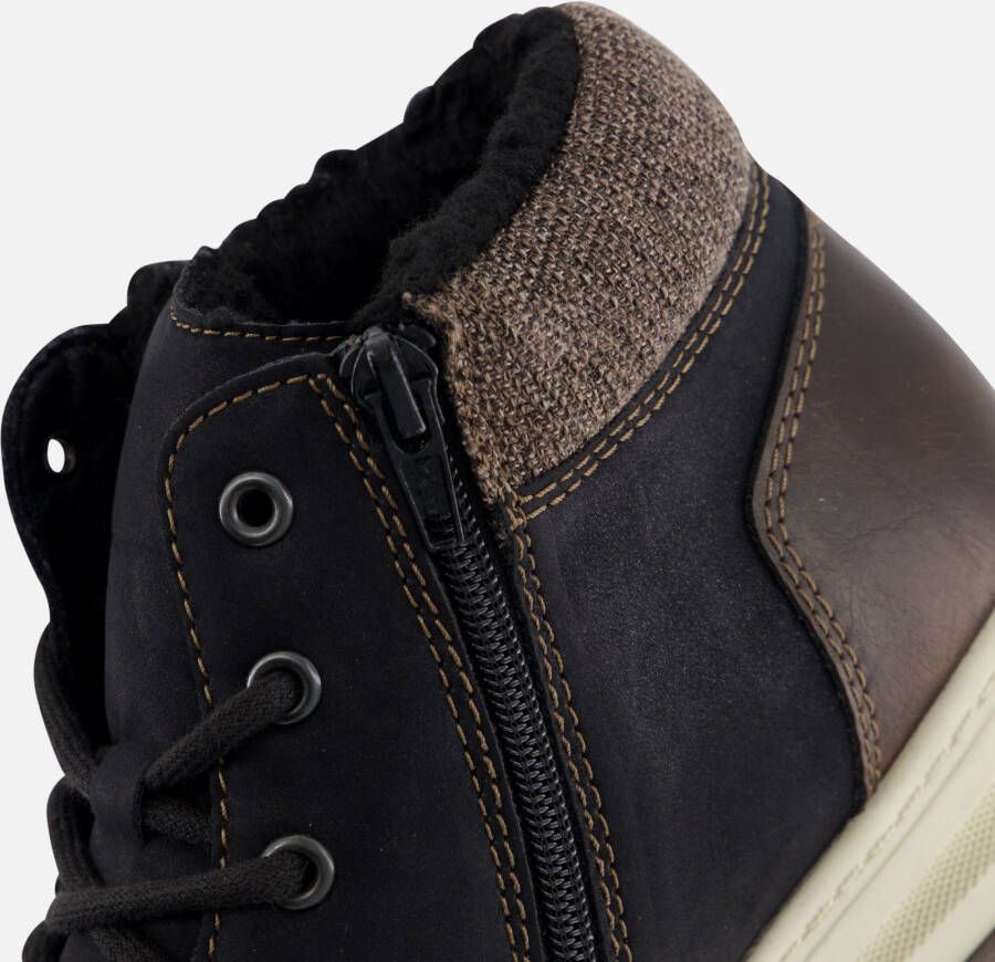 Rieker Veterboots zwart Nubuck