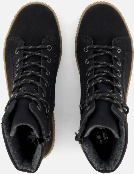 Rieker Veterboots zwart Nubuck