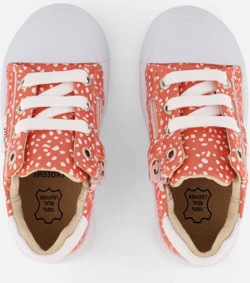 Shoesme Dots Sneakers oranje Leer