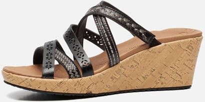 Skechers Beverlee Tiger Posse sandalen met sleehak zwart