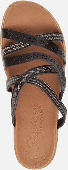 Skechers Beverlee Tiger Posse sandalen met sleehak zwart