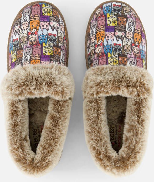 Skechers Bobs Too Cozy Chic Cat Pantoffels taupe