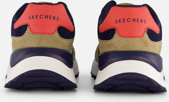 Skechers Fury Lace Low Sneakers blauw Suede