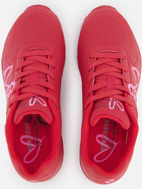 Skechers Uno Dripping Heart rood Synthetisch