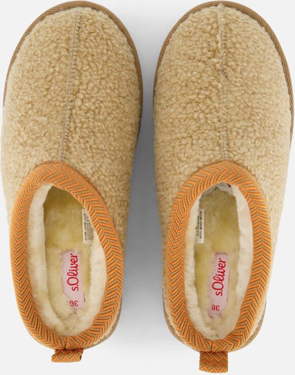 s.Oliver Pantoffels beige Textiel