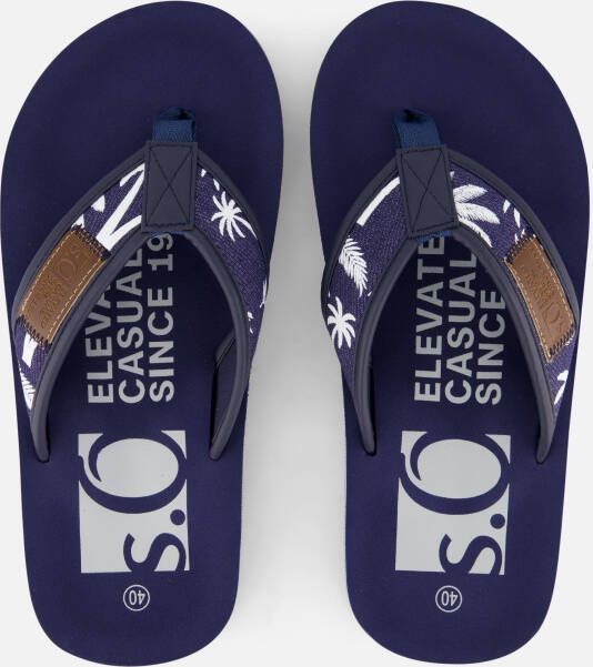 s.Oliver Slippers blauw Textiel