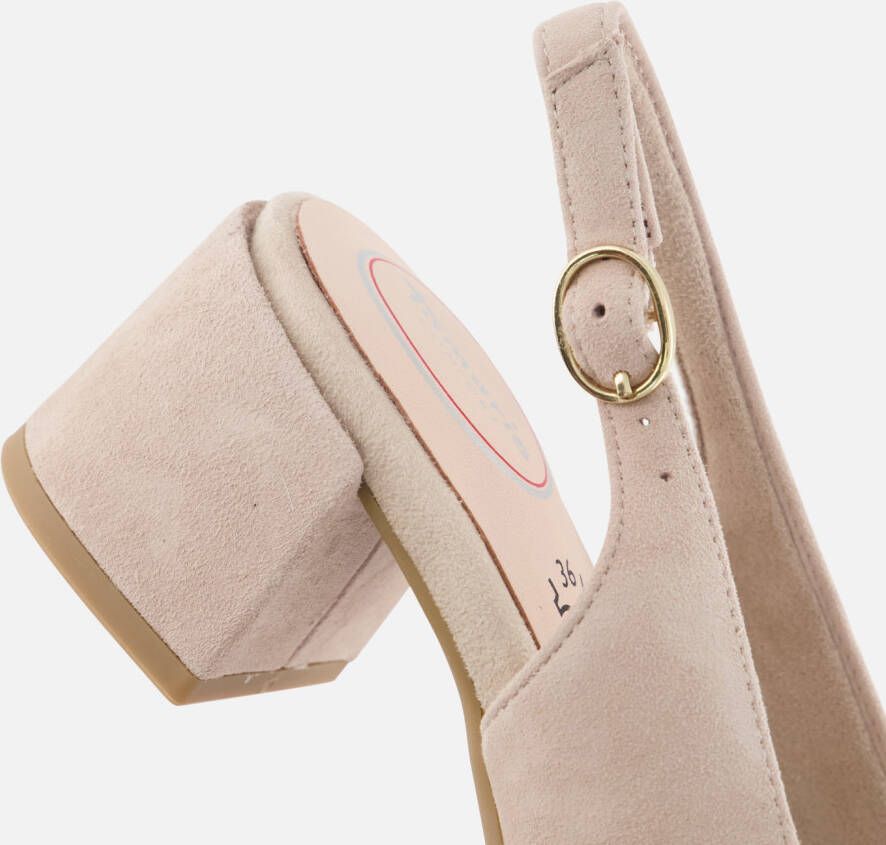 tamaris Comfort Slingback Pumps beige Leer