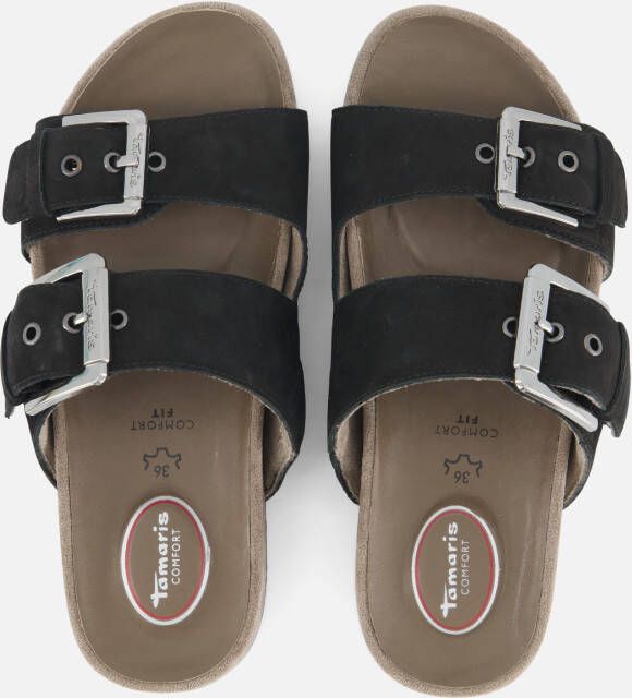 tamaris Comfort Sandalen zwart Leer