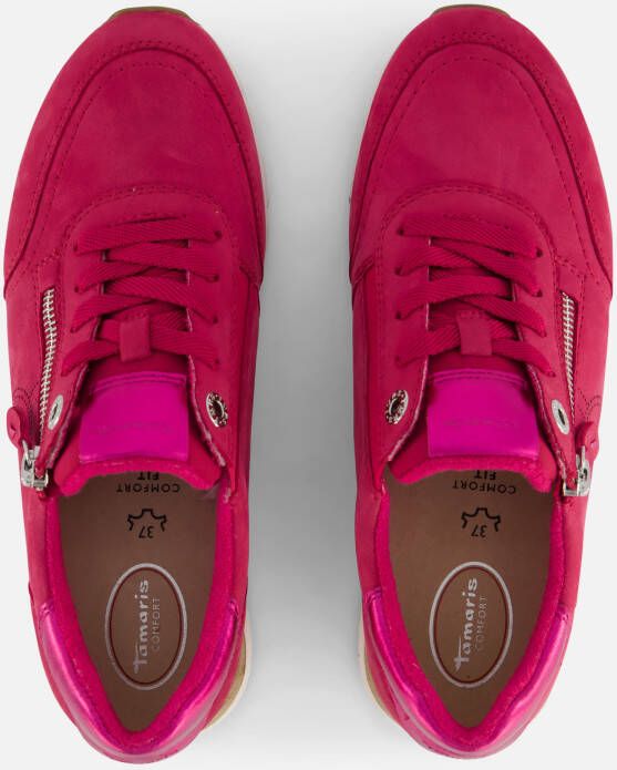 tamaris Comfort Sneakers roze Leer