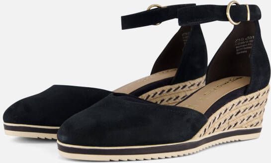 tamaris Espadrilles blauw Leer