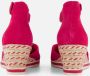 Tamaris Roze Suède Sleehak Espadrille Sandaal Pink Dames - Thumbnail 6