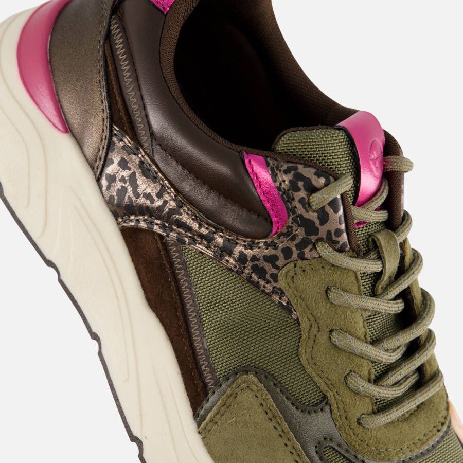 tamaris Leopard Sneakers groen Textiel