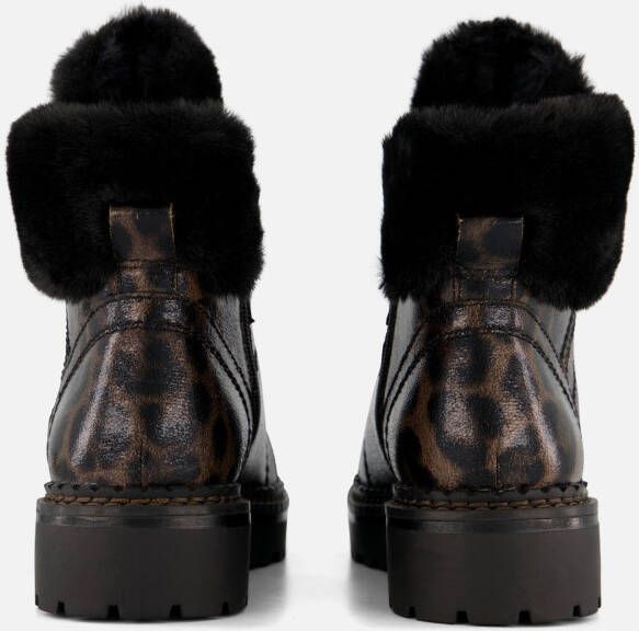 tamaris Leopard Veterboots zwart Textiel