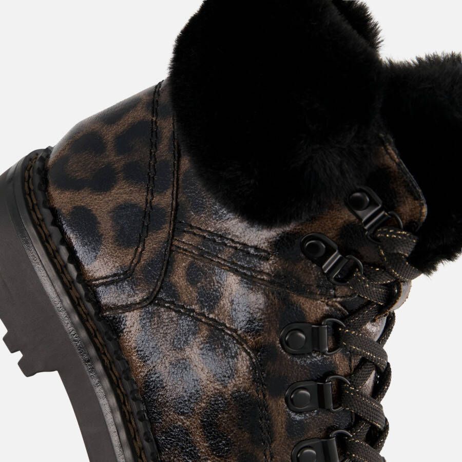 tamaris Leopard Veterboots zwart Textiel