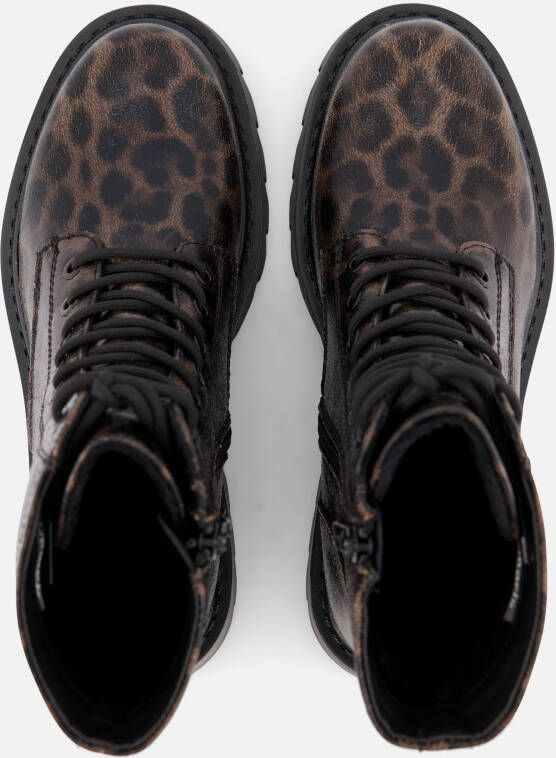 tamaris Leopard Veterboots zwart Textiel