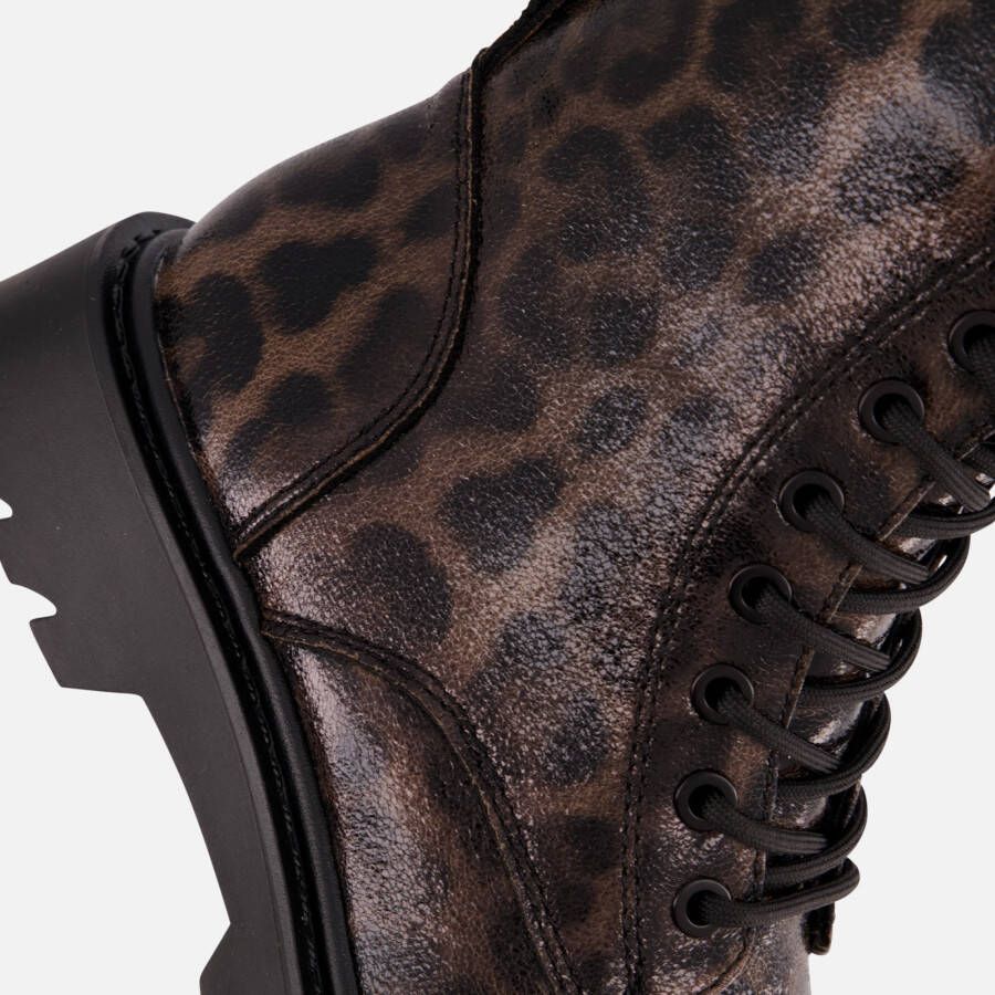 tamaris Leopard Veterboots zwart Textiel