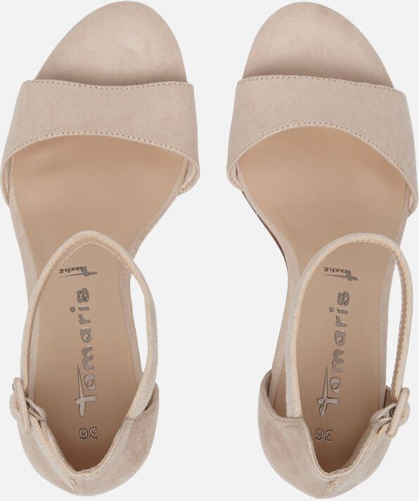 tamaris Sandalen met hak beige Imitatiesuede