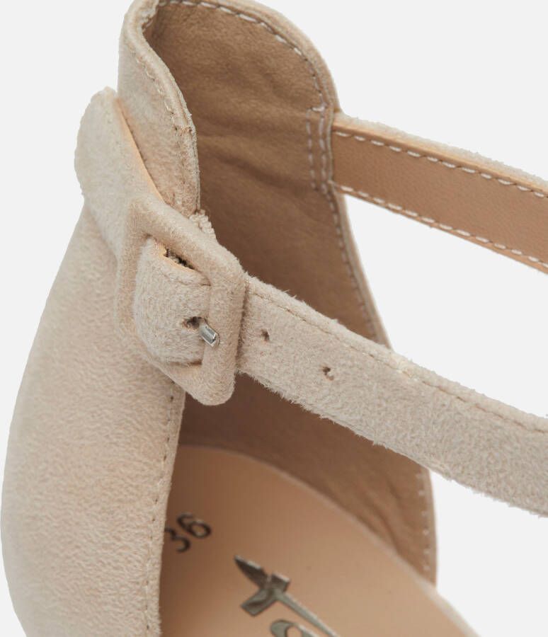 tamaris Sandalen met hak beige Imitatiesuede